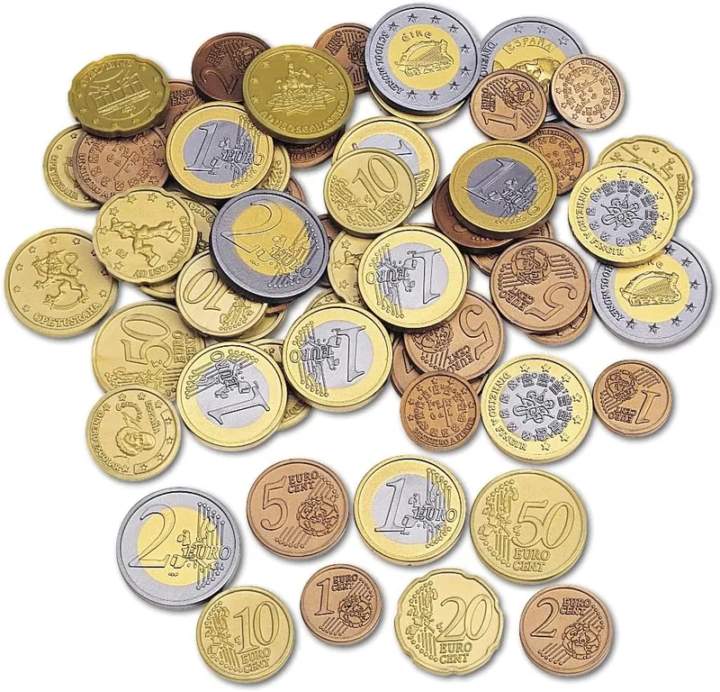 Learning Ressources Pièces Euros Factices, Jeu Éducatif, 100 Pièces, 3 Ans+