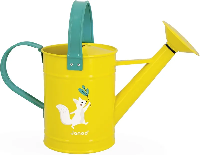 Janod - Arrosoir en Métal pour Enfant Dès 3 Ans - Double Poignée pour Meilleure Prise en Main - Jouet de Jardin Enfant - Dès 3 Ans