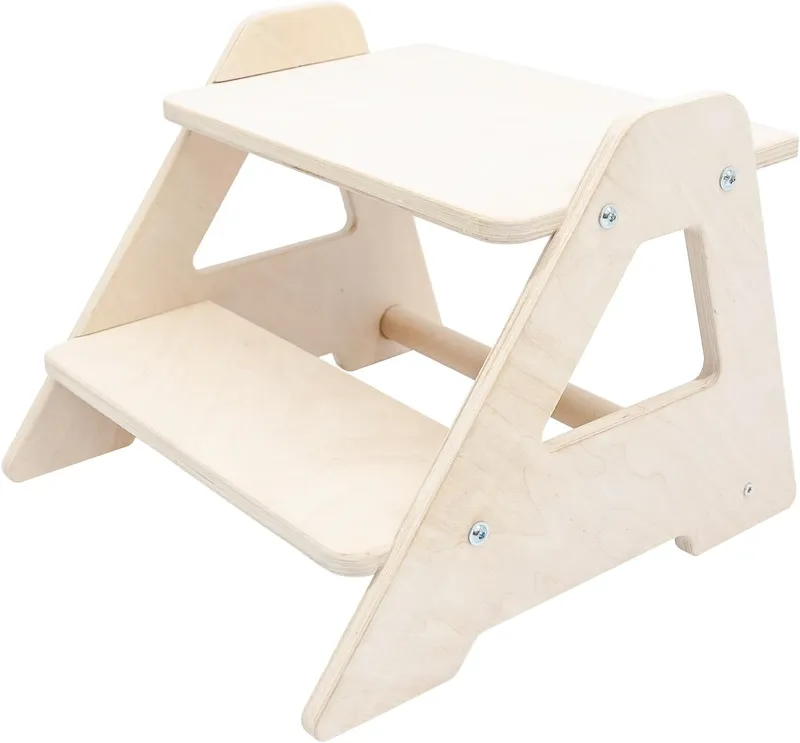 MAMOI® Le Tabouret pour Enfants à Deux Niveaux en Bois Nature | Le marchepied Moderne pour Enfants | Le Tabouret pour Enfants sûr et Universel, 2 Niveaux | 100% ECO | Fabriqué en UE