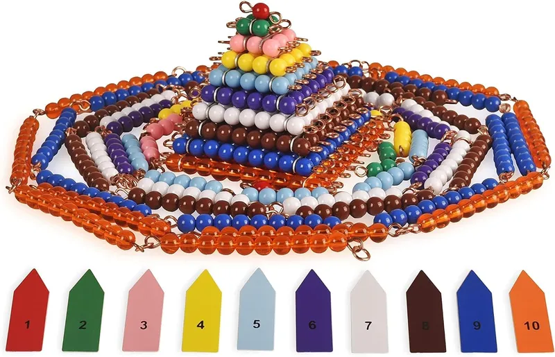 BOHS Chaînes de Perles Montessori, comptage 1-100, Table de Multiplication