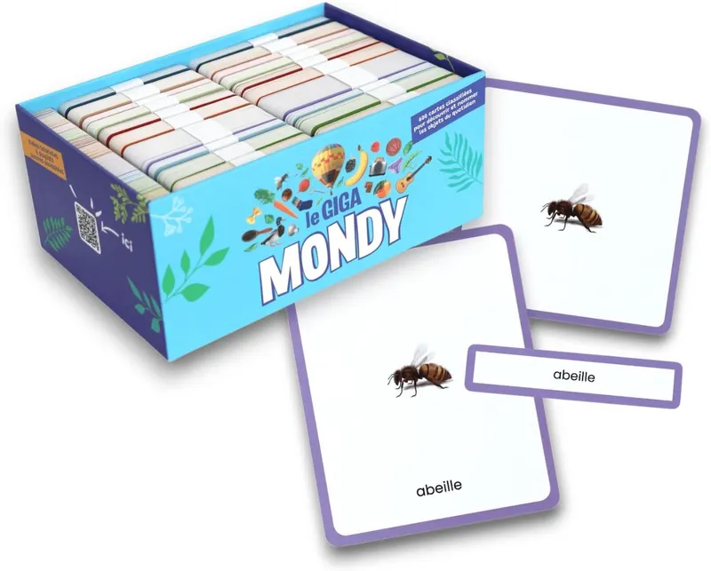 Jeu de Cartes Éducatif d'apprentissage de 2 à 6 Ans - 90 Cartes Montessori en Français avec Photos sur Le Thème des Animaux - Apprendre Les Premiers Mots - Découvrir la Lecture